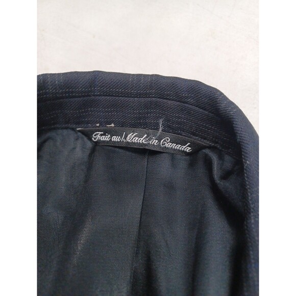 Paul Dione Wool Suit Sport Coat Blazer Dark Blue Windowpane 43R Pants 36x28.5 - Picture 11 of 11